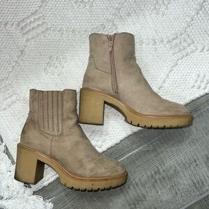 Suede Tan booties size 8